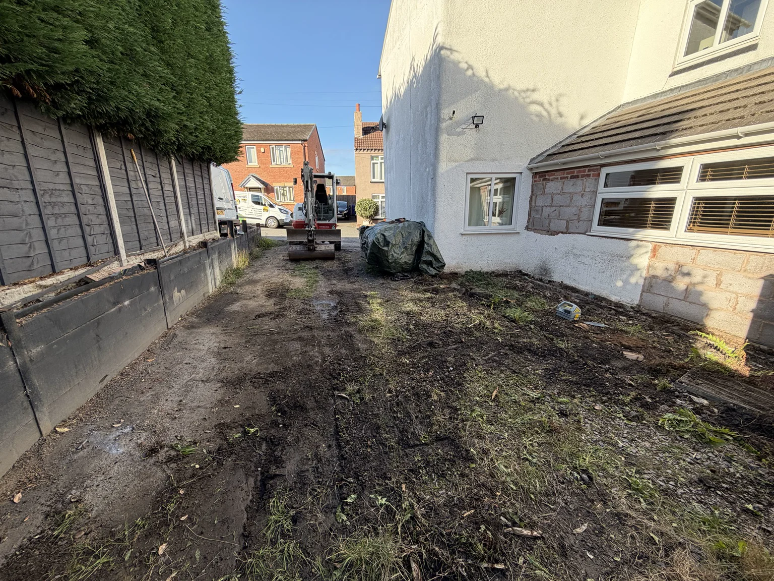 Original driveway in Stourbridge before the tarmac installation