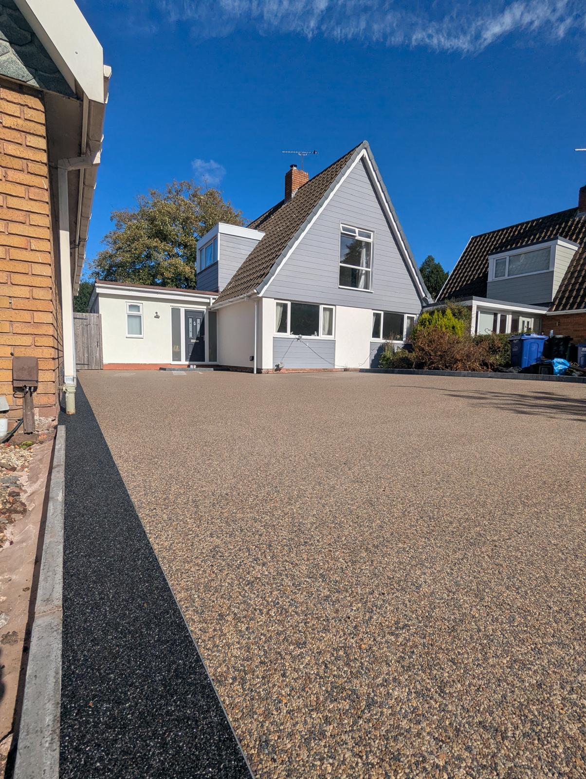 Driveways, Landscaping & Renovations | West Midlands Completed resin-bound driveway in Pedmore with a contrasting border